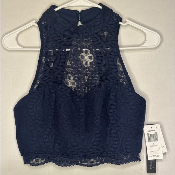 COPY - Sequin Heart’s exquisite lace crop top NWT - Picture 1 of 10
